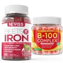 설탕 자유로운 철 Gummies+Vitamin B100 Complex
