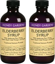 꿀 Gardens Elderberry Syrup 학년 A Raw Honey, Propolis, Organic ACV & Elderberry | 전통 면역 포뮬러 w/Echinacea | 미국에서 제작 (4oz, 2pk)
