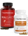 Real Mushrooms RealClarity (60ct) 및 Cordyceps (120ct) 캡슐 번들 - Mental Clarity, Focus, Energy & Vitality 용 버섯 보충 - 베타 글루칸의 검증 된 수준