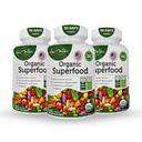 유기 Superfood Greens Fruits and Veggies Complex - Antioxidants 유기 성분 비 GMO (180 Count Pack of 3)의 Alfalfa Rich와 14 녹색 및 14 과일 및 야채와 최고의 다이어트 보충