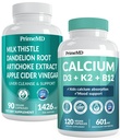 칼슘 D3 K2 B12 (1pk) 및 간섭 지원 (1pk) 보충교재 뭉치 - 뼈, 심장, 간결 기능, & 면역 지원 - Non-GMO, Vegan, 글루텐 자유로운을 위한 유력한 비타민