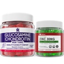 설탕 자유로운 아연 Gummies 2 팩 + 글루코사민 Chondroitin Gummies 2 팩