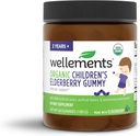 Wellements Organic Children's Elderberry Gummy | 비타민 C 및 아연으로 만든 매일 아이 면역 지원 Gummies*, USDA 인증 유기, 인공 색상 없음 | 2 년 +, 60 개