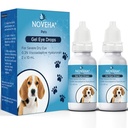 NOVEHA Pet Gel Eye Drops with 0.3% Viscoadaptive Hyaluronan | Severe Dry Eye 용 Eye Solution - Long Lasting Hydration, Nuisance, Swelling & Dryness - 개와 고양이를위한 눈 루브 (2x10mL)