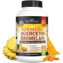 Bromelain 보충교재를 가진 심황 Quercetin - 최대 흡수를 위한 BioPerine 까만 고추를 가진 자연적인 여분 힘 면역성이 있고 합동 지원 - 유기 Tumeric Bromelain 보충교재 Vegan 안전, 비 GMO