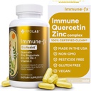 Immune-fxTM 진보된 킬레이트 아연 Ionophore 면역 지원 & 알레르기 건강 보충교재, Quercetin 500mg의 산화 방지제 비타민 C, D3, K2 MK7는, DNA, 심장, Lung, Sinus 건강, 60의 Vegan 캡슐을 승진시킵니다