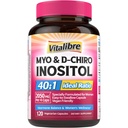 Inositol 보충교재, Myo-Inositol & D-Chiro Inositol 여성을 위한 불연성 보충교재, 40:1 이상 비율, 호르몬 균형 및 Ovarian 지원, 120 Vegan 캡슐