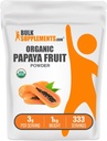 BulkSupplements.com 유기 Papaya 과일 분말 - Carica Papaya 과일에서 소스 분말 - Gluten 무료, 서빙 당 3g, 1kg (2.2 파운드) (팩 1)