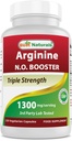 최고의 Naturals L-Arginine NO 부스터 트리플 강도 1300 mg 서빙 120 Veg 캡슐 - L-Arginine, AAKG, L-Citrulline, Beet 분말로 만든