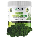 AKI 해병 Phytoplankton 분말 - 익지않는 Omega-3 EPA 마이크로 조류 Nannochloropsis의 근원 - 식물 기초 단백질, 전반적인 웰빙을 위한 비타민 - 완전한 단백질 근원, Vegan & GMO 자유로운 (2oz/57g)