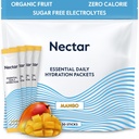 Nectar Hydration Packets - Electrolytes Powder Packets - Sugar Free & 0 Calorie - Dehydration Relief & Rapid Rehydration (Mango 30 Pack)를 위한 유기 과일 액체 매일 IV Electrolytes 분말