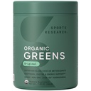 Sports Research® Organic Greens Superfood Powder w/Spirulina & Chlorella, Adaptogens, Enzymes, Probiotics & 8 VIT Bs for Gut & Mood Support* - Vegan, Sugar-Free & Low-Cal Original 20 서빙