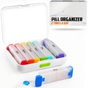 BEXEEN Weekly Pill 주최자 2 시간 일 - 알약 상자 7 일 오전 Pm - 여행 의학 주최자 Twice 매일 비타민 홀더 휴대용 보충 케이스 주간 아침 밤 Med 분배기 분리 가능한 용기