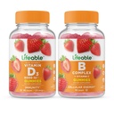 Lifeable Vitamin D 5000 IU + B Complex, Gummies 번들 - 훌륭한 타스팅, 비타민 보충, 글루텐 무료, GMO 무료, Chewable Gummy