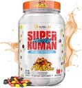 ALPHA LION Superhuman Whey Protein Powder, Great Tasting Pure Whey Protein Isolate, Low Carb, Low Sugar, No Bloat Post 운동, 근육 회복 및 성장 (28 서빙, PB 및 이득)
