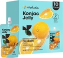 Hethstia 오렌지 Konjac는 교원질 펩티드, 10의 주머니 과일 젤리 식사, 비타민 C, 설탕 자유로운, Keto, 글루텐 자유로운, On-The-Go 가벼운 식사로 젤리에 젤리를 음료를 마십니다