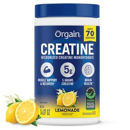 Orgain 5g Creatine Monohydrate Micronized Powder, Lemonade, 70 Servings