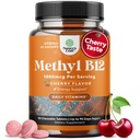 Chewable 비타민 B12 1000 mcg - 뇌 지원 자연적인 에너지를 위한 메틸을 섞는 B12 Vegan 비타민 - 머리 피부와 못 Halal 비타민을 가진 뼈 건강 눈 배려 그리고 계류 부스트