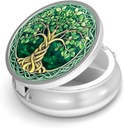 Pill Box-3 Compartment Purse & Pocket Mini Metal Pill Holder Travel Pill Container를 위한 작은 알약 케이스는 비타민 BPA-Free (생활의 3개)를 보유합니다