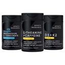 스포츠 연구 Magtein 마그네슘 L-Threonate 캡슐 (2000mg, 90 캡슐), Vegan 비타민 D3 + K2 w/Organic 코코넛 오일 (5000iu VIT. D 100mcg Mk7 VIT. K, 60 Softgels) 및 L-Theanine (200mg, 60 ct)