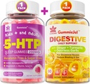 Ginger Chews 보충교재 Nausea, Stomach 기복 & 성인을 위한 5HTP Gummies & GABA + 마그네슘 글리세라이드를 가진 8+