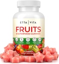 Superfruits Gummies는 Bloating & Gut 건강을 위한 보충교재, 성인 & 아이를 위한 9개의 Superfruits 보충교재, 교원질 승압기 - Immunity & 산화 방지제 지원, 비 GMO, Pectin 기초, 글루텐 자유로운, 캡슐 없음