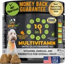 Googipet Premium 10 in 1 Dog Vitamins Multivitamin Chewable with Probiotics for Gut Health, Dog Vitamins and Supplements w/Vitamin C & Glucosamine for Joint Support (Peanut Butter & 호박 맛)
