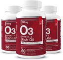 에센셜 요소 오메가-3 생선 오일 보충 EPA 및 DHA | 면역, 심장 및인지 지원을위한 지방산 | 60 Softgels (3-Pack)