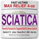 Sciatica Nerve Cream - 발, 손, 다리, 발가락, 뒤를 위한 최대 힘 안락 크림 - 자연적인 매우 힘 Arnica, MSM, Menthol, Soothing 안락, 큰 4 Oz