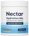Nectar Sugar Free Electrolytes Powder - 유기 과일 설탕 또는 칼로리 - 탈수 구호 및 탈수 용 수소 분말 - Keto 및 Paleo (Strawberry Lemonade 40 서빙 욕조)