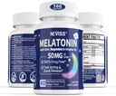 성인을위한 Melatonin 50 mg - 여분의 힘 9-in-1 빠른 용해 서브 언어 - w/Vitamin D3 & MSM, Relaxing Herbal Blend-Ashwagandha, Lemon Balm, Passionflower,Chamomile,Sugar Free, Vegan 180 서빙