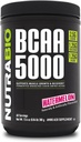NutraBio BCAA 5000 분말 - 채식 발효 BCAA - Lean 근육 성장, 회복, 내구시간을 지원합니다 - 60 서빙 - 수박