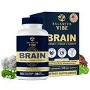 밸런스 바이브 뇌 포뮬러 | 유기 플랜트 기반 Nootropic for Focus, Clarity & Memory | 유기농 라이온스 Mane, Ginkgo, Bacopa, Rhodiola, Gotu Kola | Vegan 캡슐 | 30일 공급