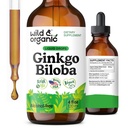 야생 & 유기 Ginkgo Biloba 추출물 드롭 - 두뇌 및 초점 지원 - 액체 Ginkgo Biloba 보충제 - Vegan, Sugar & Alcohol-Free 초본 Tincture - 4 fl oz