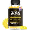 효과적인 Nutra Creatine Monohydrate Gummies - Gummy 당 1g Creatine - 남자 & 여자를 위한 Vegan 근육 & 힘 보충교재 - 근육 성장, 에너지, 내구시간을 지원합니다 - 미국 (90ct)에서 만드는 레몬 풍미