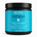 WellPath Renew Multi Collagen Protein Powder for Women | 헤어, 네일, 스킨 | 하이드로즈드 잔디 볶음, 마린, 치킨 소스 콜라겐 펩타이드 | 유형 I, II, III, V, X | 11 oz | 40 서빙