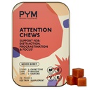 PYM 주의 Chews Procrastination, Focus & Productivity, 20 카운트 지원 | 518mg L-Carnitine, 54mg Tyrosine, 11mg L-Taurine, Caffeine-Free | 모든-Natural Mood Boost Supplement 미국에서 만든
