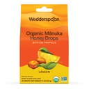 Wedderspoon Organic Manuka Honey Drops, Lemon & Bee Propolis, 20 Count (Pack of 1) | 정품 뉴질랜드 꿀 | 드라이 스노트를 위한 완벽한 Remedy