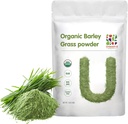 UNLEASH'D ORGANIC Barley 잔디 분말 1 파운드 100 % 순수 & 유기, 비타민, 미네랄, 섬유 및 산화 방지제에 풍부한 슈퍼 푸드 그린