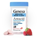 Genexa 3 Pack Clean Antacid Chewable Tablet | 심장박동을 위한 최대 힘 칼슘 탄산염, 산 Indigestion & Upset Stomach Relief | 염료 무료, 0% 인공 첨가물 | 베리 맛, 216ct