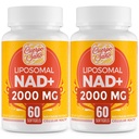 2000 MG NAD 보충교재, 높은 흡수를 가진 Liposomal NAD+, Nicotinamide Riboside 보다는 능률, 순수한 & 플러스 밀어주는 보충교재, 시효 방어, 대사 & 세포질, 120 softgels