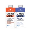 Genexa 주간 기침 & 혼잡 + 야간 추위 찬 & 유출 결합 팩, 염료는, 0% 인공 첨가물, 액체 다 Symptom 기침, 감기, & 독감, 유기 블루 베리 풍미, 12 fl oz (2 팩) 해방합니다