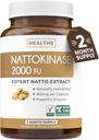 건강 하모니 Nattokinase 2000 FU (Non-GMO) 강력한 Nattokinase 보충 자연적으로 발효 된 Soybeans에서 만든 - (2 개월 공급) 60 Vegan Natto 캡슐
