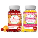 Lunakai 비타민 B12와 교원질 Gummies 뭉치 - 3000 mcg Methylcobalamin 높은 흡수 에너지 Gummies - 남자 & 여자를 위한 비 GMO 노화 방지 보충교재 - 30 일 공급