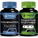 WELLNESS LABSRX Resveratrol 캡슐 10,000mg - 소화 효소 450mg