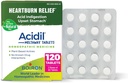 산 Reflux, Heartburn, Indigestion 및 Upset Stomach의 기복을 위한 Boiron 산성 정제 - 120 조사 (2 팩의 60)