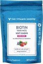 머리, 피부 & 못 지원을 위한 비타민 Shoppe Biotin 연약한 Chews - 5,000mcg - 혼합 Berry (60 연약한 Chews)
