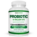 Arazo Nutrition Probiotic 40 억 CFU - Prebiotics 및 Acidophilus와 안정 된 유통 - 만료까지 안정적인 효능 - 시간 지연 릴리스 Probiotics