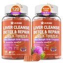 밀크 이틀 간호 Detox Gummies, 18-IN-1 간호 Cleanse Detox & 수선 보충 Berberine, Chicory 뿌리, Turmeric, Artichoke, Dandelion 뿌리, Chanca Piedra, 비타민 B6 B12-Sugar 무료, 포장 2
