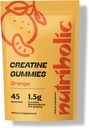 남성과 여성을위한 크레아틴 Monohydrate Gummies - Digest, Vegan, Gluten-Free, Non-GMO, Gummy 당 크레아틴 1.5g - 45ct (45 카운트, 오렌지)